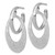 Sterling Silver Rhodium-Plated Polished and Brushed Oval Dangle C-Hoop Post Drop Earrings, 33.5 mm - View 2
