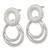 Sterling Silver Polished and Textured Double Circle Dangle Earrings, 25.5 mm - View 2