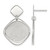 Rhodium-Plated Sterling Silver Polished and Brushed Square Dangle Earrings, 30.4 mm