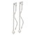 Sterling Silver Polished Fancy Cultured Freshwater Pearl on Chain and Twist Dangle Earrings, 62.7 mm - View 2