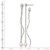 Sterling Silver Polished Fancy Cultured Freshwater Pearl on Chain and Twist Dangle Earrings, 62.7 mm - View 3