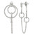 Sterling Silver Polished and Textured Multi Circle and Chain Dangle Earrings, 44.6 mm