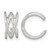 Sterling Silver Polished Double Criss Cross Pair of Ear Cuffs, 12.15 mm