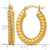 Sterling Silver Gold-Tone Polished and Twisted Glitter Oval Hoop Earrings, 29.05 mm - View 3