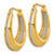 Sterling Silver Gold-Tone Polished and Twisted Glitter In and Out Oval Hoop Earrings, 28.8 mm - View 2