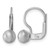 Sterling Silver Rhodium-Plated Scratch Finish 5.00 mm Ball Leverback Stud Earrings, 15 mm Long