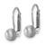 Sterling Silver Rhodium-Plated Scratch Finish 5.00 mm Ball Leverback Stud Earrings, 15 mm Long - View 2