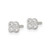 Sterling Silver Polished Textured 4.3 mm Quatrefoil Cubic Zirconia Petite Stud Earrings, 11.75 mm Long - View 2