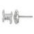 Sterling Silver Polished Fancy Ribbon Cubic Zirconia Stud Earrings, 12.9 mm