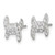Sterling Silver Polished Fancy Ribbon Cubic Zirconia Stud Earrings, 12.9 mm - View 2