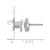 Sterling Silver Polished Fancy Ribbon Cubic Zirconia Stud Earrings, 12.9 mm - View 3