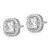 Sterling Silver Rhodium-Plated Polished 10.0 mm Cushion Cubic Zirconia Halo Stud Earrings, 15.15 mm Long - View 2