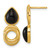Sterling Silver Gold-Tone Polished Black Agate Teardrop and Circle Mis-Matched Post Dangle Earrings, 22.6 mm - View 3