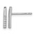 Sterling Silver Rhodium-Plated Cubic Zirconia Polished Bar Stud Earrings, 10.9 mm