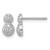 Sterling Silver Rhodium-Plated Polished Fancy Cubic Zirconia Two Circles Stud Earrings, 9.4 mm