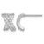 Sterling Silver Rhodium-Plated Polished and Grooved -X- Cubic Zirconia Stud Earrings, 9.1 mm