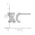Sterling Silver Rhodium-Plated Polished and Grooved -X- Cubic Zirconia Stud Earrings, 9.1 mm - View 3