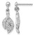 Sterling Silver Rhodium-Plated Polished Cubic Zirconia Leaf Dangle Earrings, 22.55 mm