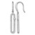 Sterling Silver Rhodium-Plated Polished Cubic Zirconia Elongated Link Dangle Shepherd Hook Drop French Wire Earrings, 33.6 mm