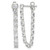 Sterling Silver Polished Cubic Zirconia Line Front and Back Post Dangle Earrings, 29.5 mm