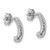 Sterling Silver Rhodium-Plated Cubic Zirconia Polished J-Hoop Post Earrings, 12.8 mm - View 3