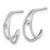 Sterling Silver Rhodium-Plated Polished Cubic Zirconia Post C-Hoop Earrings, 16.2 mm - View 2