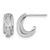 Sterling Silver Rhodium-Plated Cubic Zirconia 3-Row Polished J-Hoop Post Earrings, 11.9 mm