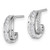Sterling Silver Rhodium-Plated Cubic Zirconia 3-Row Polished J-Hoop Post Earrings, 11.9 mm - View 2