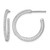 Sterling Silver Rhodium-Plated Polished 1.6 mm Cubic Zirconia In and Out Post C-Hoop Earrings, 23.3 mm Long