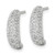 Sterling Silver Polished Pave Cubic Zirconia Post J-Hoop Earrings, 14.7 mm - View 2