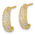 Sterling Silver Gold-Tone Polished Pave Cubic Zirconia Post J-Hoop Earrings, 14.7 mm - View 2