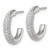 Sterling Silver Polished Pave Cubic Zirconia Post C-Hoop Earrings, 15.7 mm - View 2