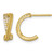 Sterling Silver Gold-Tone Polished and Twisted Cubic Zirconia -X- C-Hoop Post Earrings, 13.7 mm