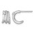 Sterling Silver Rhodium-Plated Polished Beaded Cubic Zirconia Post C-Hoop Earrings, 10.7 mm