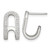 Sterling Silver Polished White Cubic Zirconia Curved J-Hoop Post Earrings, 14.4 mm