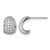 Sterling Silver Rhodium-Plated Cubic Zirconia Pave Polished J-Hoop Post Earrings, 10.7 mm