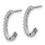 Sterling Silver Rhodium-Plated Cubic Zirconia Polished J-Hoop Post Earrings, 16.5 mm - View 2