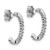 Sterling Silver Rhodium-Plated Cubic Zirconia Polished J-Hoop Post Earrings, 16.5 mm - View 3