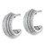 Sterling Silver Rhodium-Plated Five Row J-Hoop Post Earrings, 19.1 mm - View 2