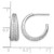Sterling Silver Rhodium-Plated Polished and Tapered Pave Cubic Zirconia C-Hoop Post Earrings, 18 mm - View 3