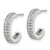 Sterling Silver Polished 3.2 mm 2-Row Cubic Zirconia Post C-Hoop Earrings, 13.7 mm Long - View 2