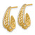 Sterling Silver Gold-Tone Polished and Twisted Cubic Zirconia Triple J-Hoop Post Earrings, 20.9 mm - View 2