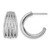 Sterling Silver Rhodium-Plated Polished Cubic Zirconia Multi-Row J-Hoop Post Earrings, 19.6 mm