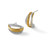 Sterling Silver Rhodium-Plated and Gold-Tone Cubic Zirconia Brushed and Polished Curved J-Hoop Post Earrings, 18.2 mm - View 5