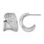 Sterling Silver Rhodium-Plated Cubic Zirconia Polished J-Hoop Post Earrings, 14.9 mm