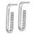 Sterling Silver Rhodium-Plated Polished Rectangle with Inside Cubic Zirconia Post Hoop Earrings, 25.7 mm - View 2