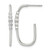 Sterling Silver Polished Bezel Set Cubic Zirconia Post J-Hoop Earrings, 28.3 mm