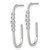 Sterling Silver Polished Bezel Set Cubic Zirconia Post J-Hoop Earrings, 28.3 mm - View 2