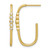 Sterling Silver Gold-Tone Polished Bezel Set Cubic Zirconia Post J-Hoop Earrings, 28.3 mm