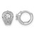 Sterling Silver Rhodium-Plated Polished Cubic Zirconia Halo Hinged Hoop Earrings, 8.9 mm
